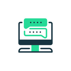 Chat Conversation Two Tone Color Icon. linear style sign for mobile concept and web design. Outline vector icon.