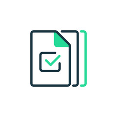 Paperwork Two Tone Color Icon. linear style sign for mobile concept and web design. Outline vector icon.