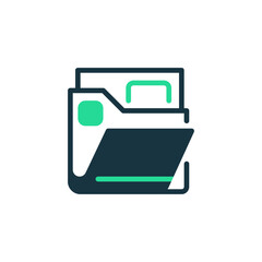 File Folder Two Tone Color Icon. linear style sign for mobile concept and web design. Outline vector icon.