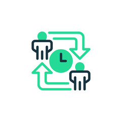 Work Shift Two Tone Color Icon. linear style sign for mobile concept and web design. Outline vector icon.