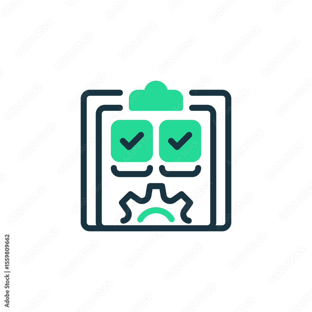 Poster task management two tone color icon. linear style sign for mobile concept and web design. outline ve