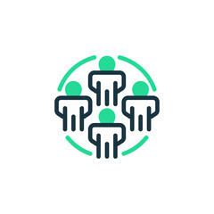 Dynamic Team Two Tone Color Icon. linear style sign for mobile concept and web design. Outline vector icon.
