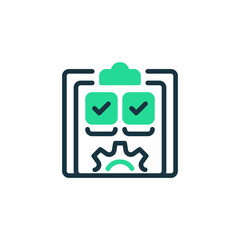 Task Management Two Tone Color Icon. linear style sign for mobile concept and web design. Outline vector icon.