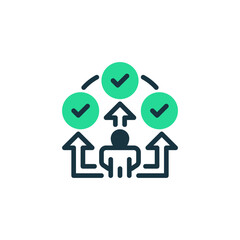 Multitasking Two Tone Color Icon. linear style sign for mobile concept and web design. Outline vector icon.