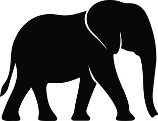 Silhouette of african elephant wildlife animal vector illustration