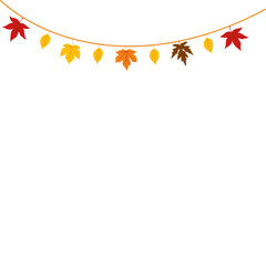Autumn decoration garland leaves