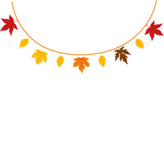 Autumn decoration garland leaves