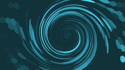Abstract Teal Vortex: A mesmerizing and abstract swirling vortex of teal hues dominates the frame, creating a dynamic and engaging visual experience with smooth movement and energetic energy.