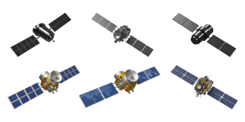Space Station in Orbit: A collection of orbital stations, captured in a high-angle shot, demonstrating the marvels of space exploration and technological advancement.
