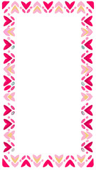 Obraz premium Charming pink and yellow heart and oval border design with a playful abstract and decorative aesthetic for invitations or crafts