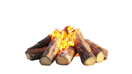 Bright orange fire flames with glowing heat and burning texture isolated on white background