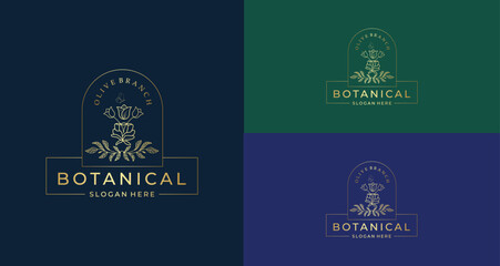 Wedding logos, botanical logo, floral frame for labels, hand drawn elegant, delicate and minimalist monogram collection. Botanical vector design