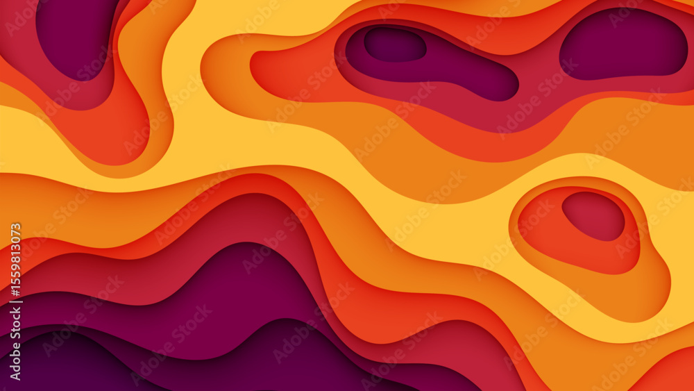 Poster colorful abstract wave background with curved lines and vibrant design