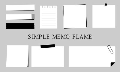 シンプルメモ帳ベクターセット