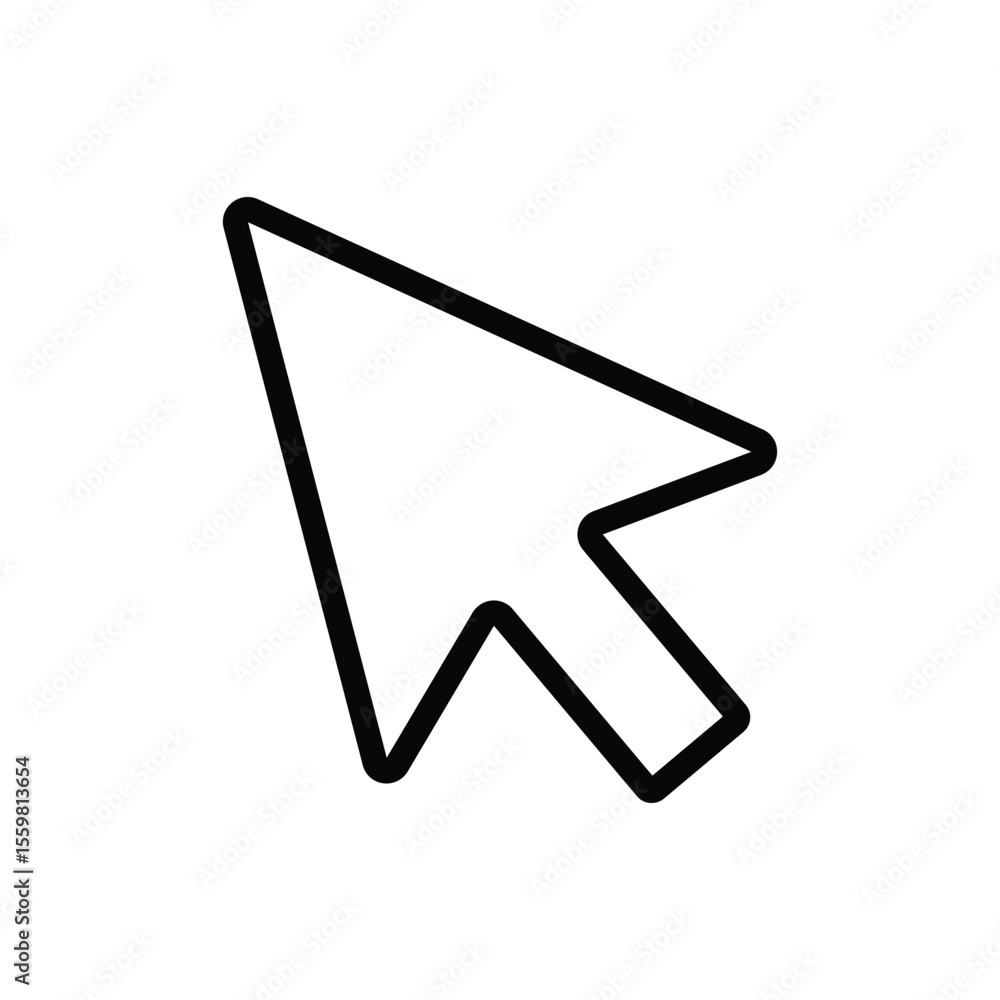 Poster black outlined cursor pointer icon vector