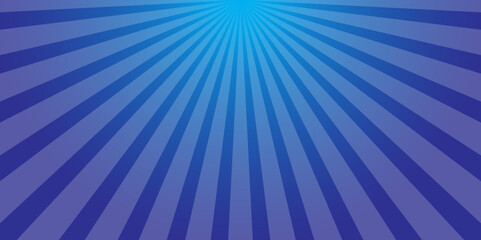 Minimal Abstract Blue Sunrise Light Burst Background with Radiating Ray Pattern.