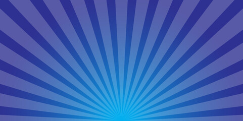 Blue Abstract Radiant Sunrise Lines with Sunburst Glow and Minimal Light Pattern.