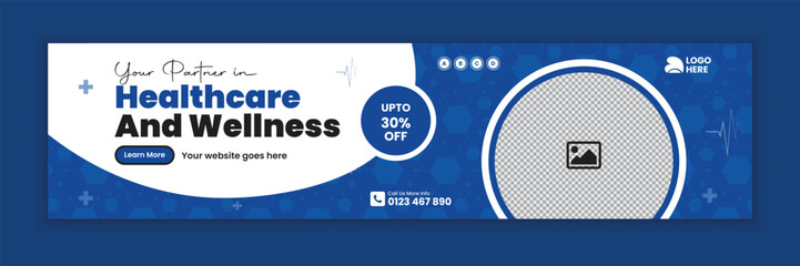 Healthcare and Medical LinkedIn Cover Design or doctors, Clinics, and Promotion Web Banner Template
