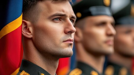 Military color guard presenting flags at a ceremony, honoring traditions
