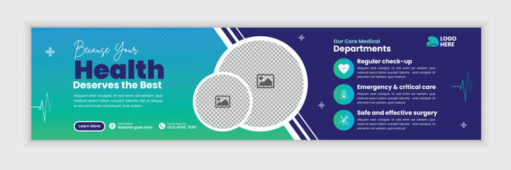 Healthcare and Medical LinkedIn Cover Design or doctors, Clinics, and Promotion Web Banner Template