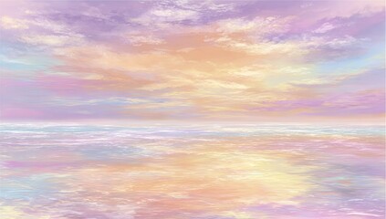 Pastel sunset over a placid sea