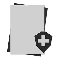 Obraz premium Black Health Insurance Icon, Isolated on White Background