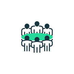 Team Meeting line icon. Universal creative premium symbol. Vector sign icon logo template. Vector illustration