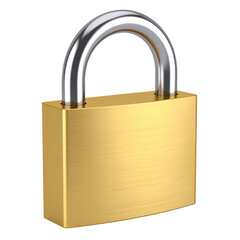 Naklejka premium Gold padlock, metallic, security, simple design