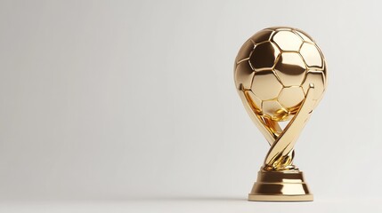 Golden soccer ball trophy symbolizing victory and championship success