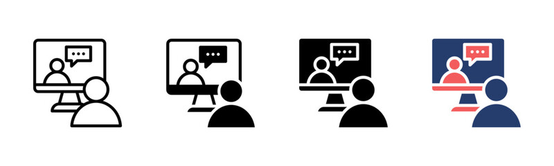 Online Interview icon sheet multiple style collection