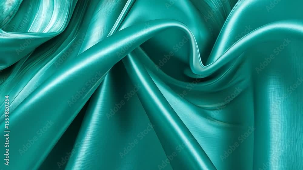 Poster teal fabric texture with flowing lines