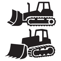 Bulldozer vector illustration isolated on white construction machine icon