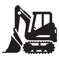 Bulldozer vector illustration and icon isolated construction machine silhouette