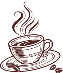 cup of hot coffee with steam