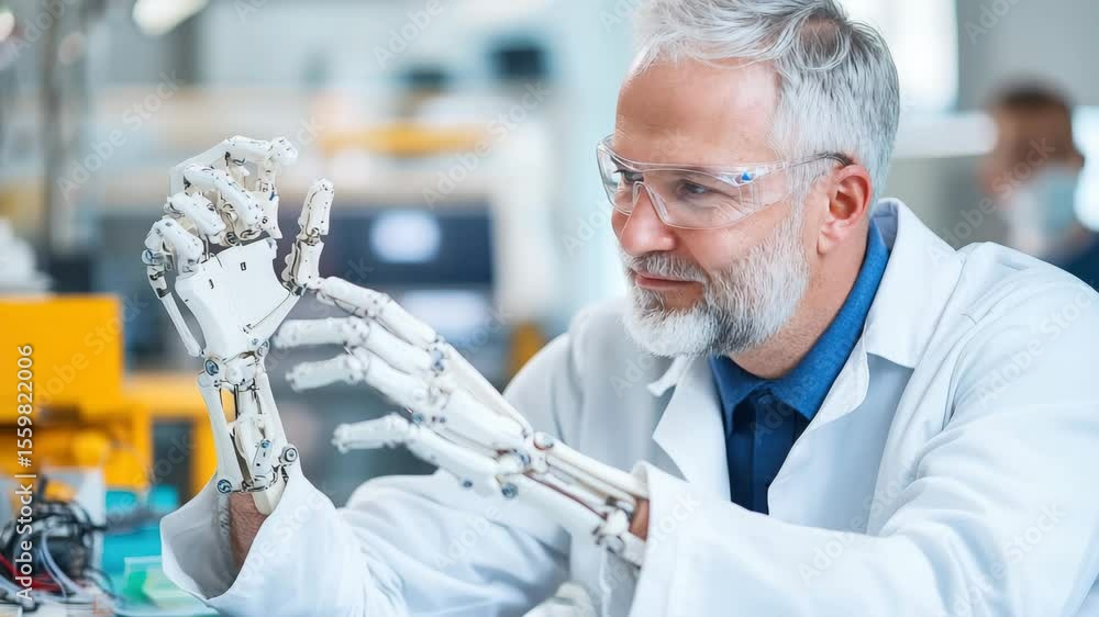 Poster scientist engineer laboratory robotics technology innovation artificial intelligence research elderl