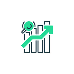 Market Analysis Positive line icon. Universal creative premium symbol. Vector sign icon logo template. Vector illustration