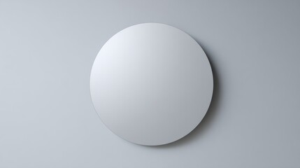 Flat Circular Shape on Pale Gray Surface with Soft Reflections