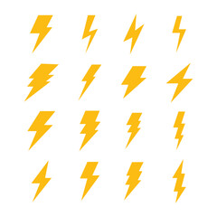 Set of Lightning Bolt Symbol