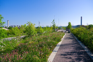 Scenic view of public park named Ueberlandpark on a sunny spring morning. Photo taken May 10th,...