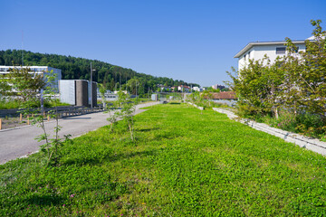 Scenic view of public park named Ueberlandpark on a sunny spring morning. Photo taken May 10th,...