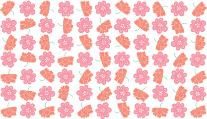 Tropical seamless pattern featuring hibiscus blooms and monstera foliage. Ideal for textile prints, wallpapers, wrapping paper,
