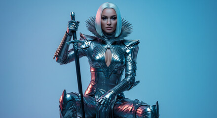 Female knight in armour fashion