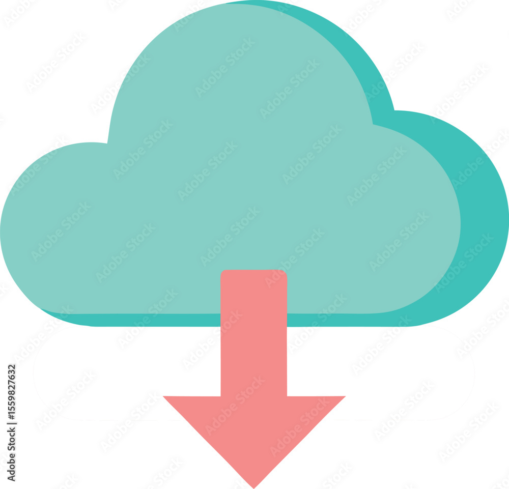 Aufkleber pastel cloud storage symbol – minimal ui vector for data transfer