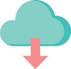 Pastel Cloud Storage Symbol – Minimal UI Vector for Data Transfer