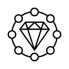 Values vector icon. Jewel illustration sign. Diamond symbol. Rich web icon.