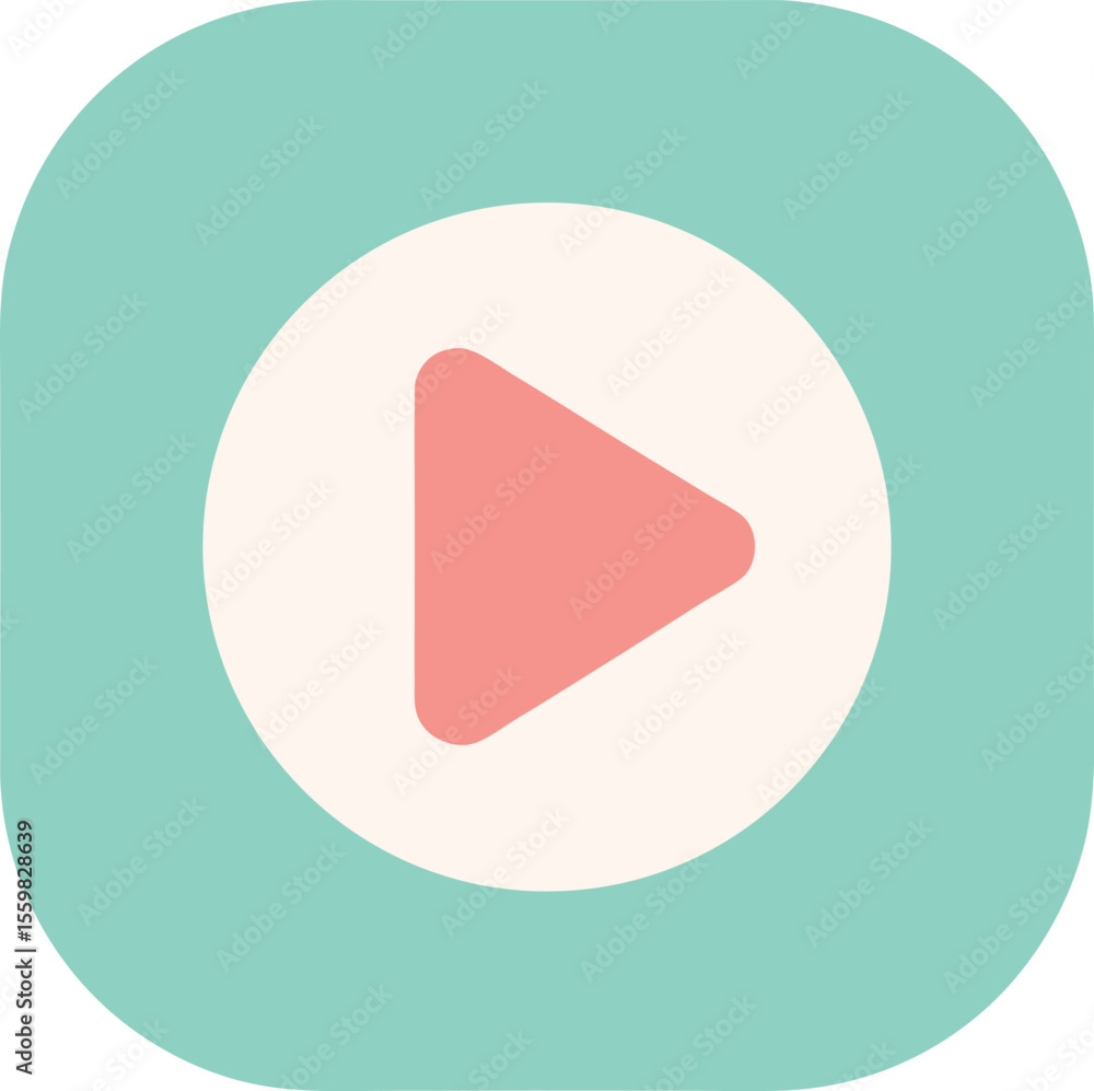 Poster play button: media control pastel