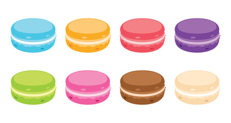 Macaroons Desserts With Different Flavors