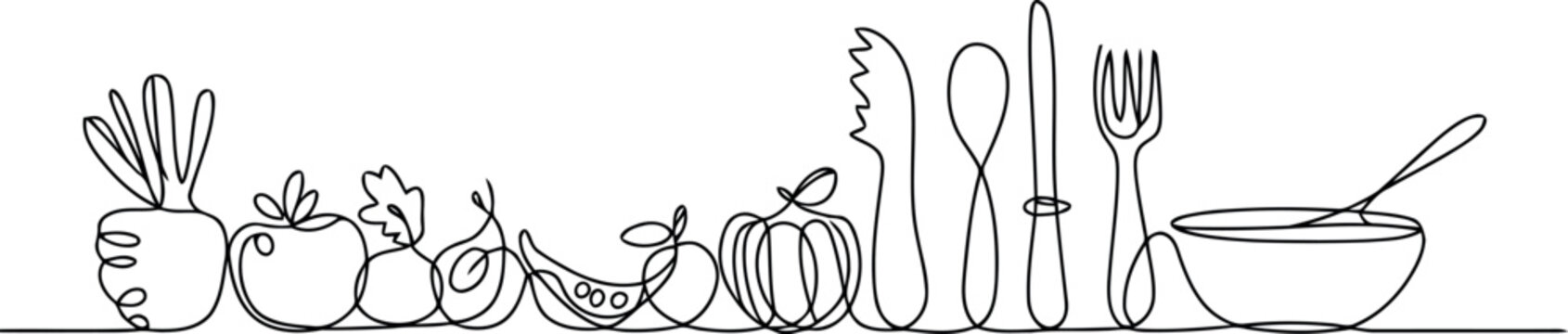 This elegant image showcases a beautiful example of continuous line art, gracefully connecting various elements.