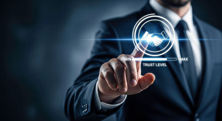 Trust level business handshake agreement partnership collaboration cooperation deal commitment success