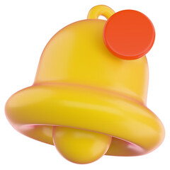 3d illustration icon of a bell with new notifications.